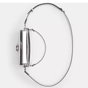 Coach Silver Metallic Leather Shoulder Strap (New, Long shoulder strap)